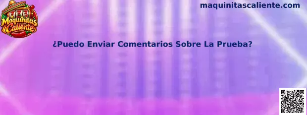 ¿Puedo Enviar Comentarios Sobre La Prueba?